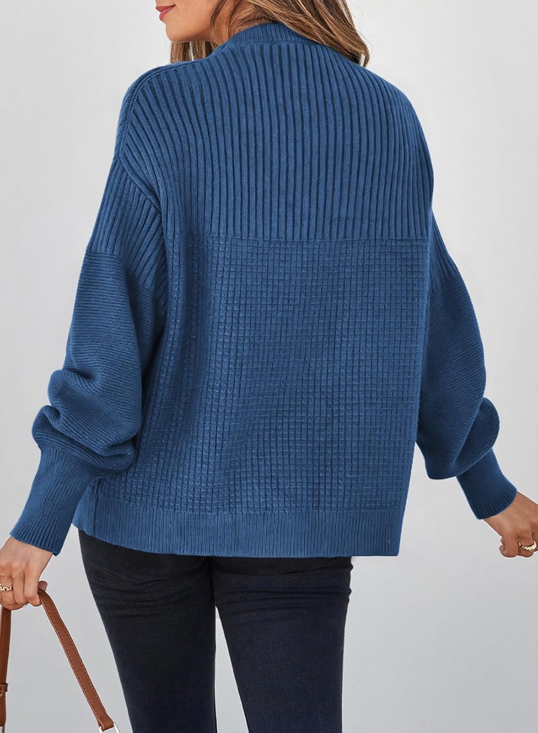 EVALESS Sweaters for Women Cute Lantern Sleeve Pullover Sweater Cable Knit Tops Fall Fashion Clothes Teacher Outfits - Image 4