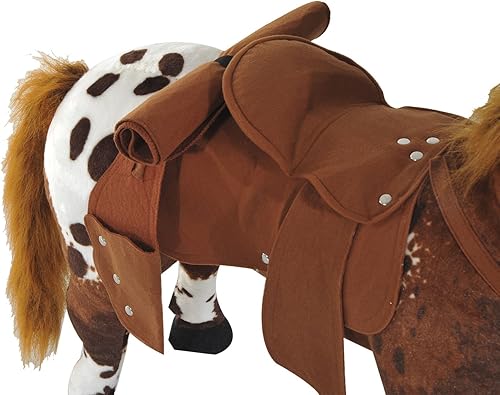 Miniatura 8 de Qaba Caballo de montar con sonido para niños de 3 a 5 años, con sonido de relincho y galope, juguete de animal de peluche para niños con acolchado