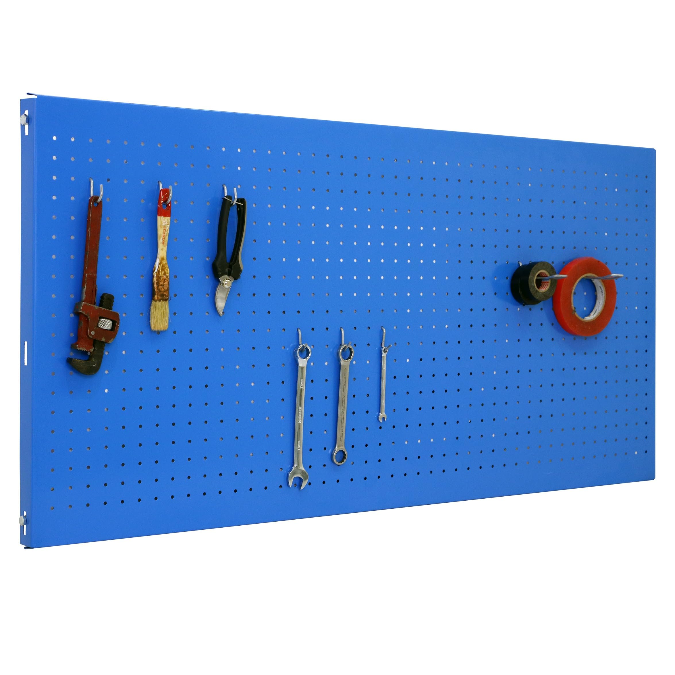 Simon Rack Pannello Portautensili in Metallo, Pannelli per attrezzi, Include 8 Ganci, 1500x600 mm, Blu - Simonwork
