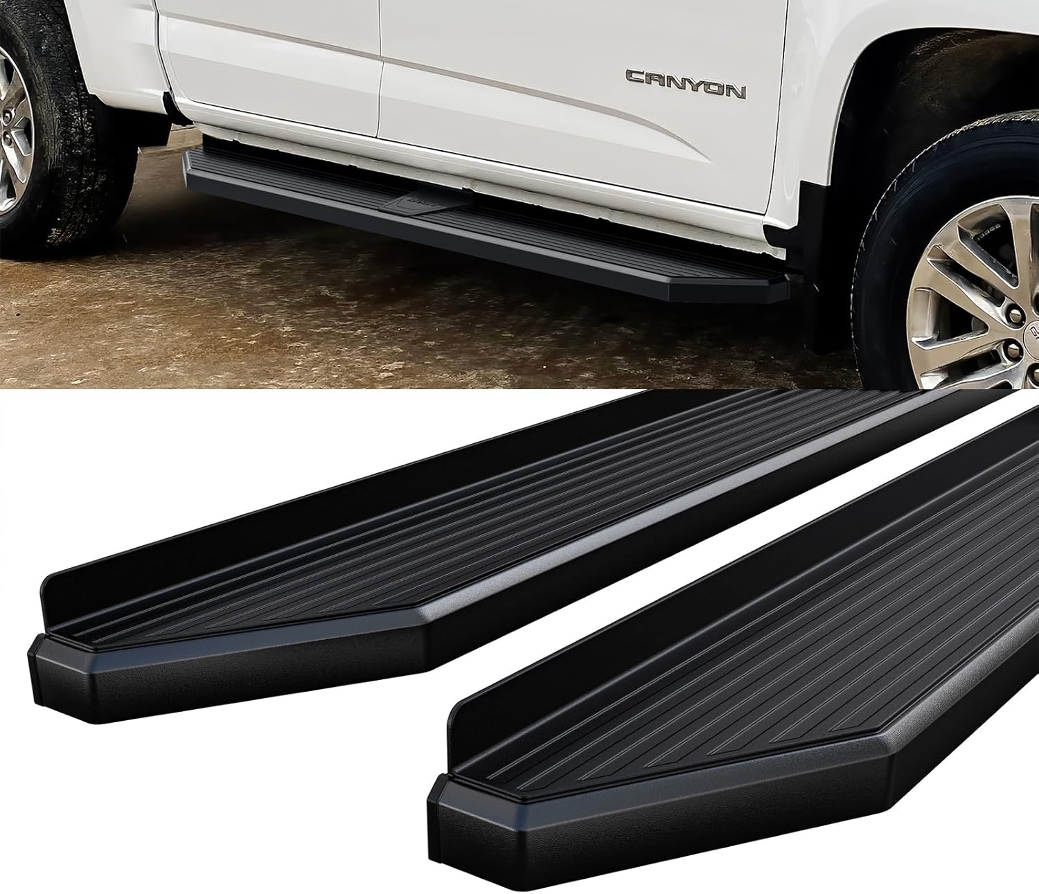 HD Ridez Flat Style Running Board Compatible with Chevy Colorado GMC Canyon 2015-2026 Crew Cab (Side Steps Side Bars)