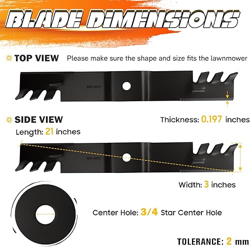Miniatura 4 de Cuchillas de alta elevación de 60 pulgadas para Cub Cadet Z-Force L60 LE60 LX60 SX60 SZ60 PRO Z 100 160-L 02005019-X 02005019 742-04415 742-04415-X