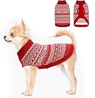 Vista 6 de HOMIMP Suéter de rombos para perros - Ropa cálida de invierno para cachorros, abrigo suave, suéter feo para perros pequeños, medianos y grandes, Azul