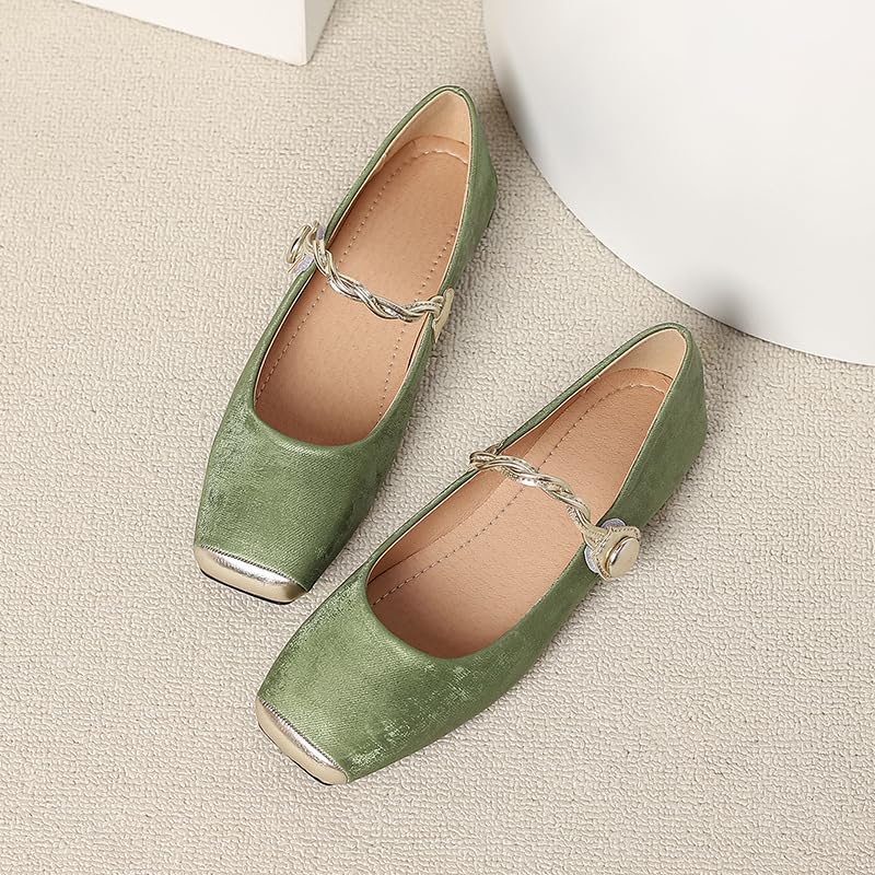 Flats for Women Dressy Square Toe Mary Jane Shoes Casual Buckle Strap Ballet Flats Comfortable Slip on Dress Shoes 20253