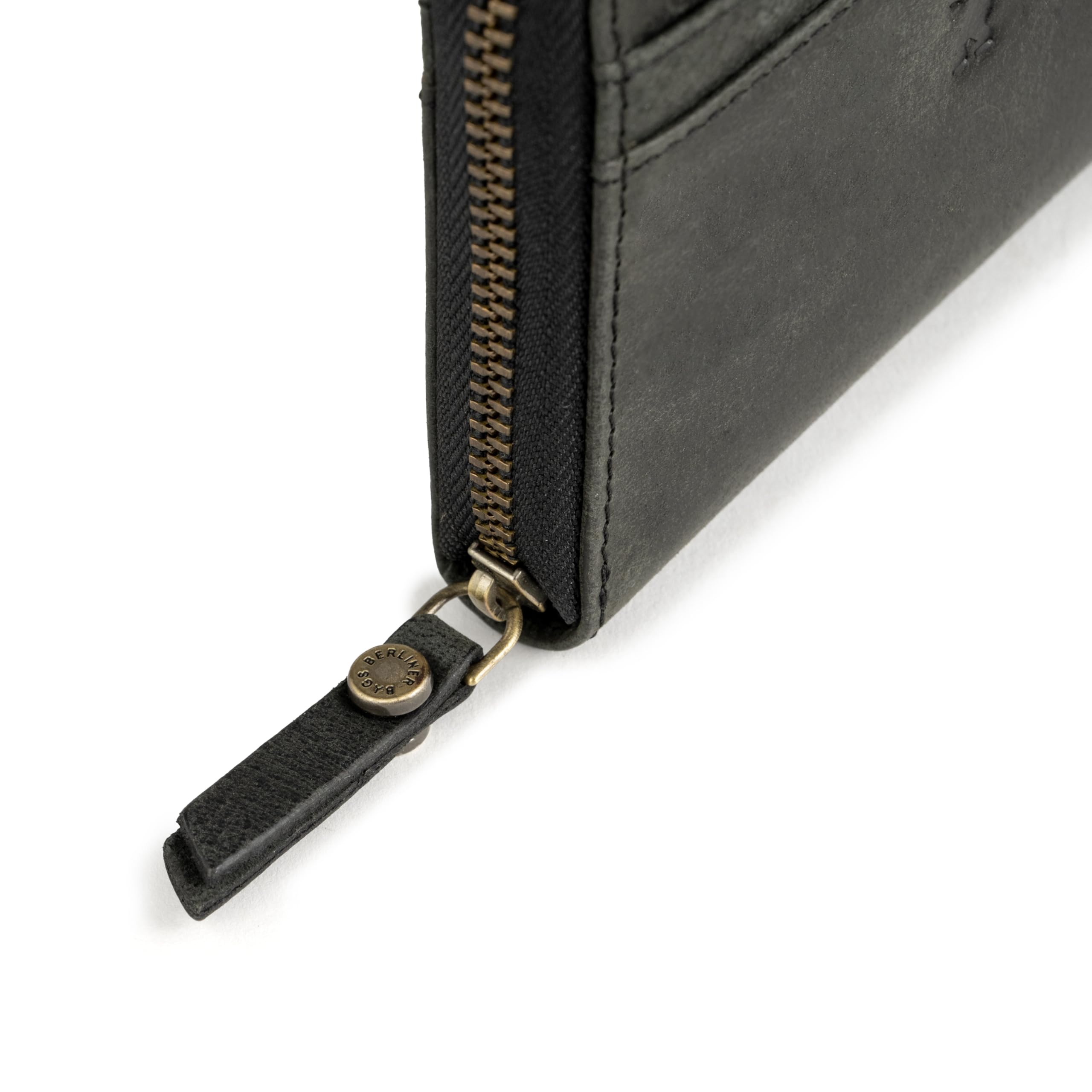 Berliner Bags Portefeuille vintage ELSA - Petit portefeuille pour femme - En cuir - Avec protection RFID certifiée TÜV - Avec boîte cadeau - Gris foncé