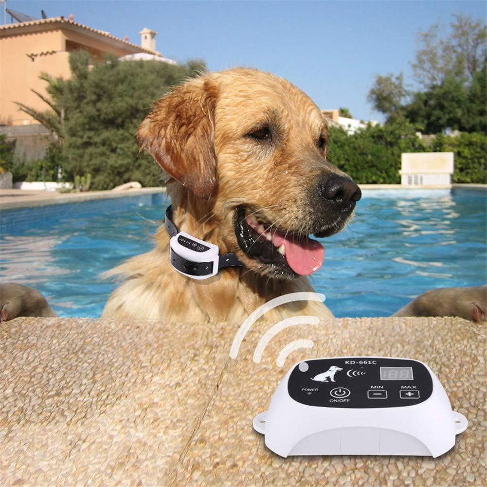 Wireless Dog Fence - Electric Fence for Dogs, Wireless Dog Fence System, Adjustable Range Up to 1640 Feet & LED Distance Display, Waterproof & Rechargeable Dog Collars, Tone & Shock Working Mode,for1