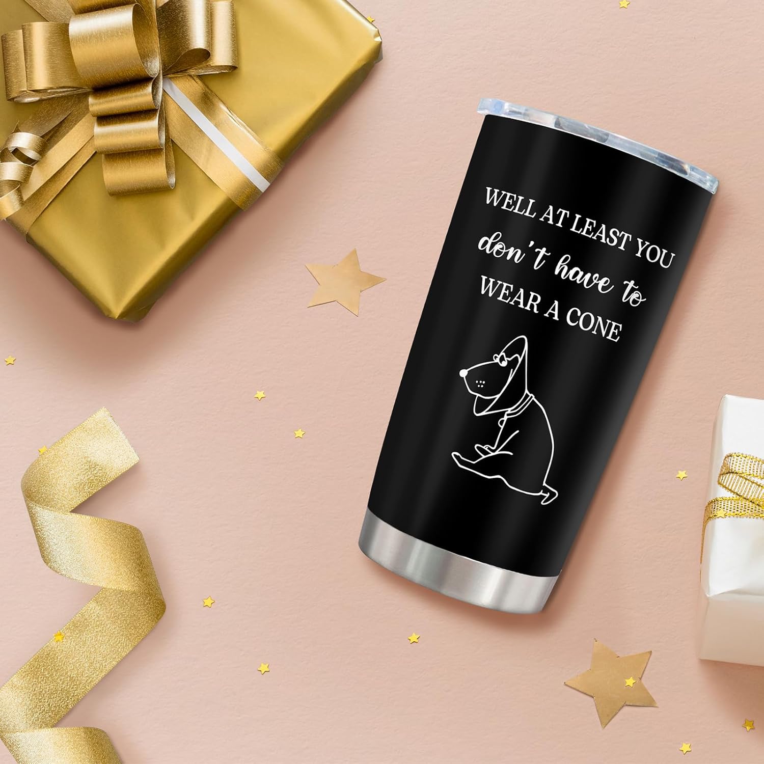 Get Well Gifts for Women Men, Get Well Soon Gift Baskets for Men After Surgery, Funny Surgery Recovery/Inspirational/Feel Better/Cheer up Gifts, At Least You Don't Have to Wear a Cone Tumbler 20oz - Image 6