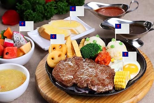 Miniatura 54 de stidsds 100 banderas negras de Estados Unidos con palillos de dientes, mini adornos negros para cupcakes de Estados Unidos, banderas, banderines