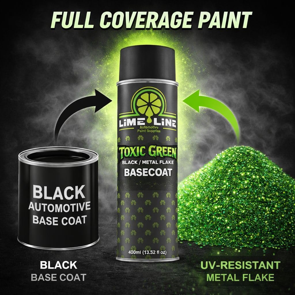 LiME LiNE Shadow Line Basecoat Aerosol Spray Paint, Professional Automotive Spray Paint, Color Shift Black to Metallic Finish, Requires 2K Clearcoat Topcoat (Phantom Silver, Spray Paint)