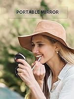 Vista 8 de Espejo compacto, juego de 2 espejos de maquillaje de bolsillo con aumento de doble cara 1X/2X (redondo, negro ónix)