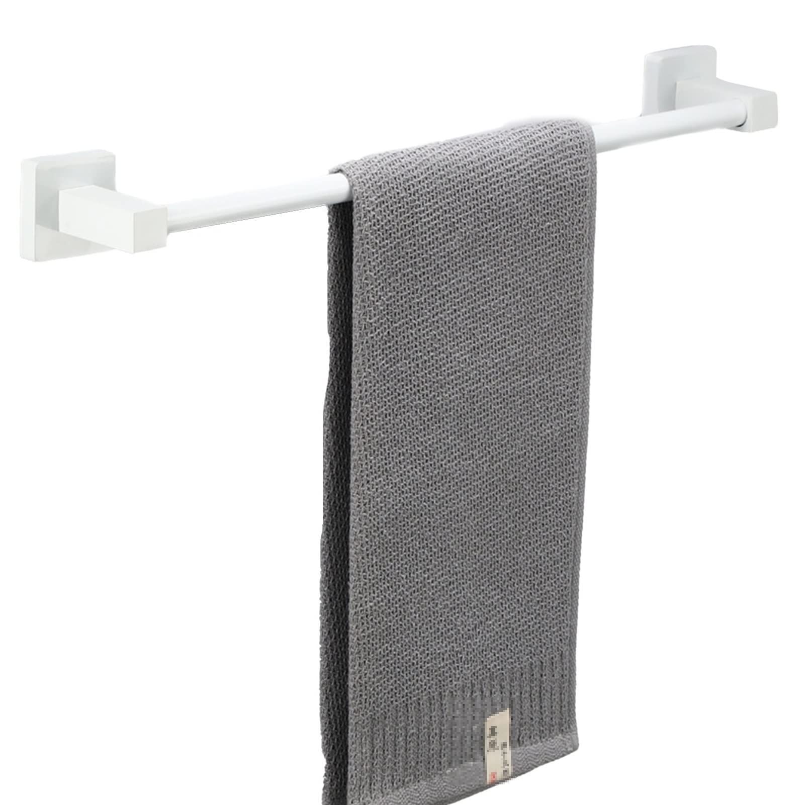 Porte-serviette rail mural en acier inoxydable blanc 80 cm pour salle de bain