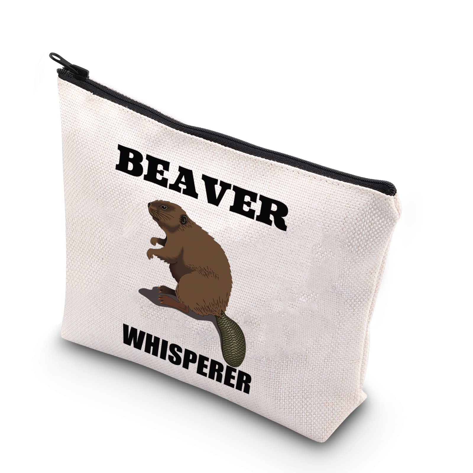 BDPWSS Beaver Makeup Bag Beaver Lover Gift Beaver Whisperer Zipper Pouch Wildlife Animal Lover Gift Beaver Themed Gift (Beaver Whisperer)