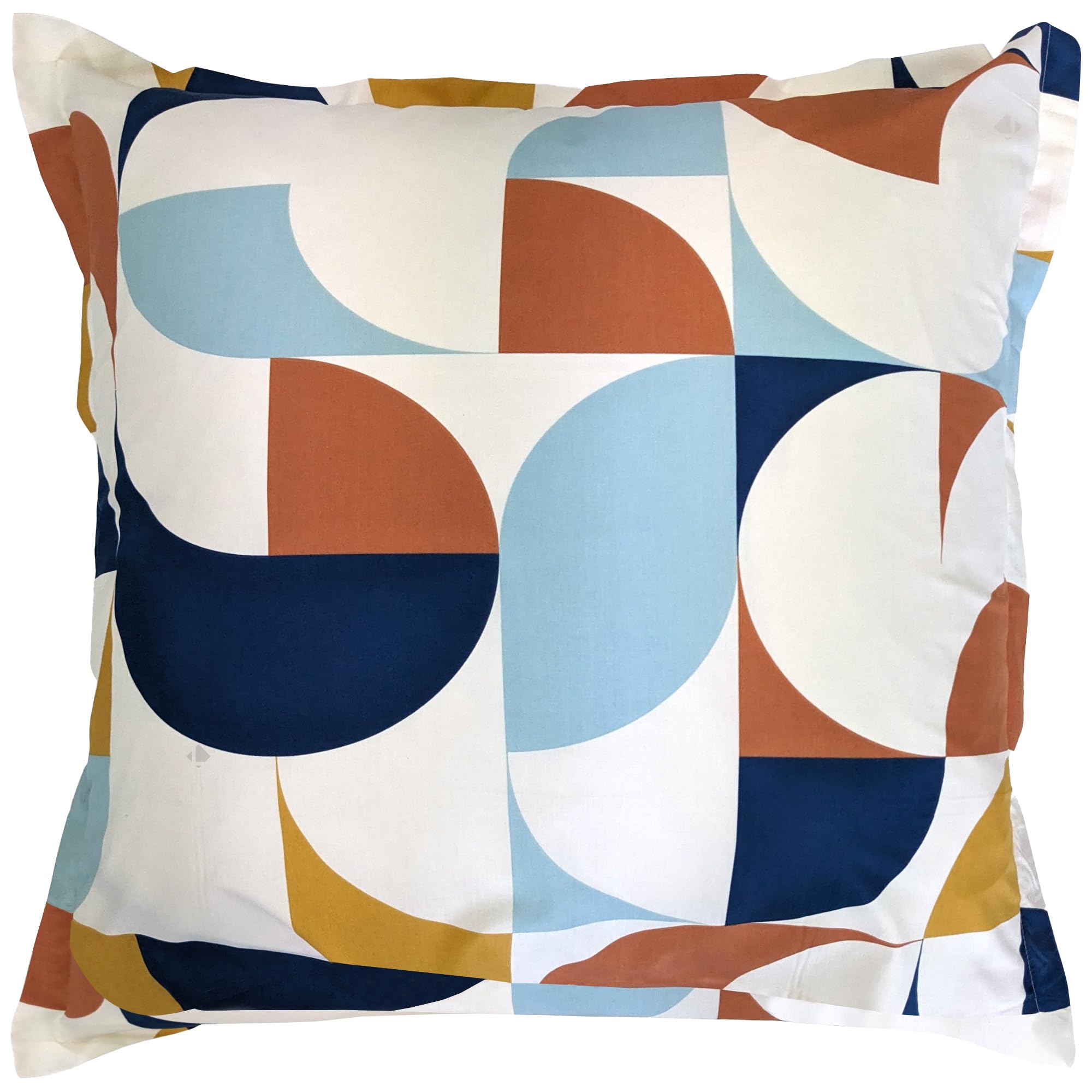 Taie d'oreiller percale haut de gamme 65x65 cm Linnea Modulo bleu cobalt