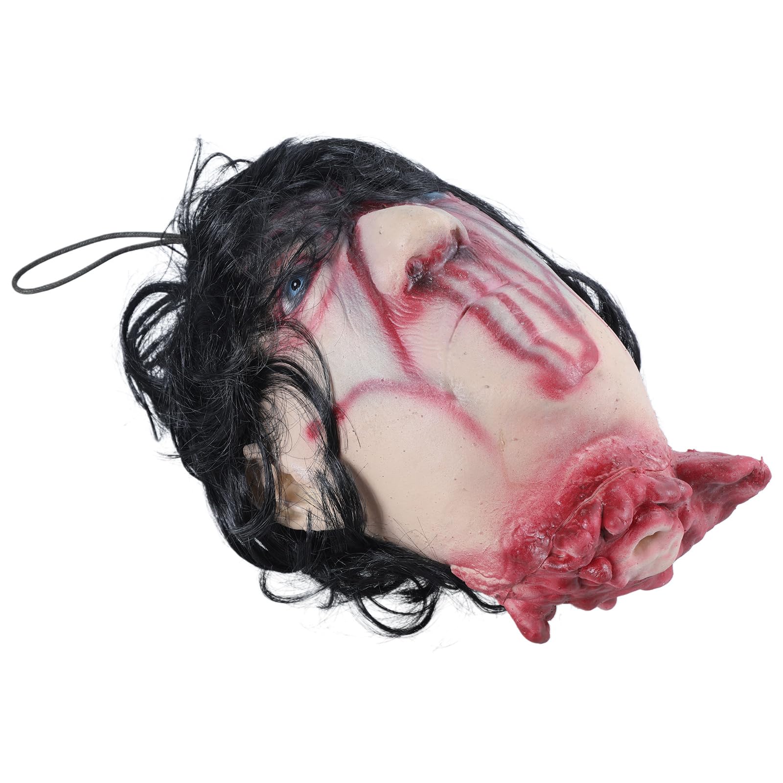 oringnat Halloween Hanging Head with Chain Scary Props Cut offs Corpse Head Hanging Severed Head Haunts House