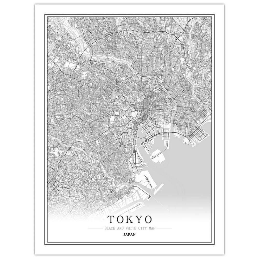 1000 sztuk puzzli dla dorosłych, drewniane Tokio Japonia Urban puzzle, klasyczna czarno-biała mapa puzzle, niemożliwe puzzle premium, zabawki dla całej rodziny, niezwykłe wyzwanie mózgu gry fo