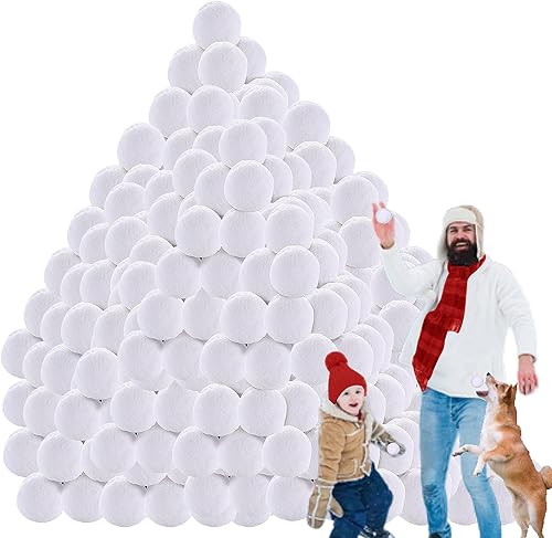 Juego de 200 bolas de nieve para interiores de 3 pulgadas, decoración navideña de bolas de nieve falsas, diversión de felpa para niños y adultos,