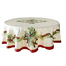 Benson Mills Christmas Ribbons Tablecloth 70" Round