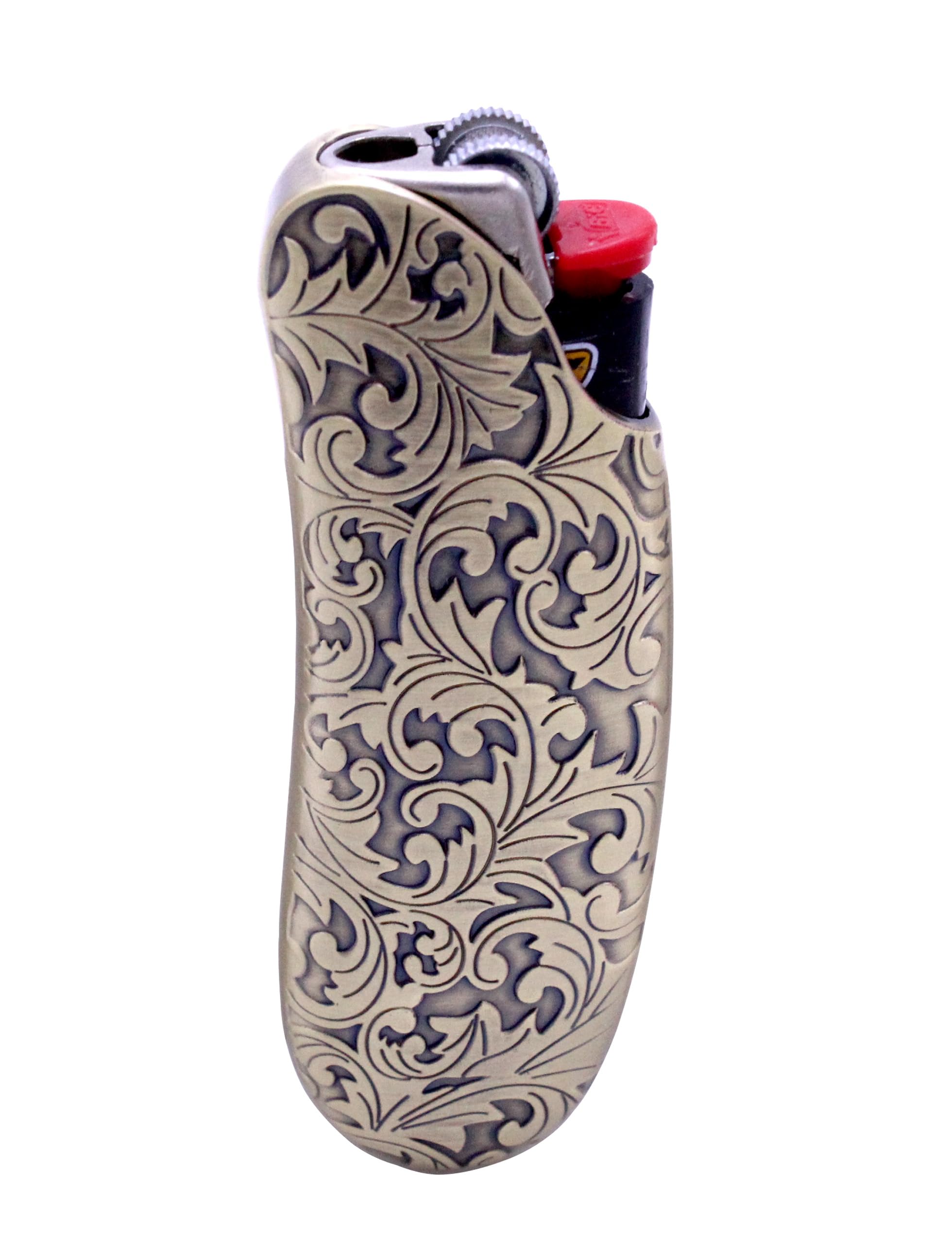 HUMWE Custodia porta accendino in metallo con design floreale vintage per accendino BIC Full Size (standard)