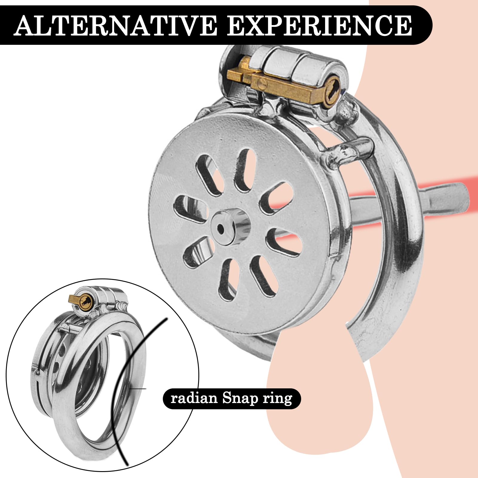 Chastity Cage Piatta in Metallo con Dilatatore Uretra, Gabbia Castità Cock Cage Pene Plug Set di Giocattoli Sessuali Bondage Fetish per Uomini (50mm)