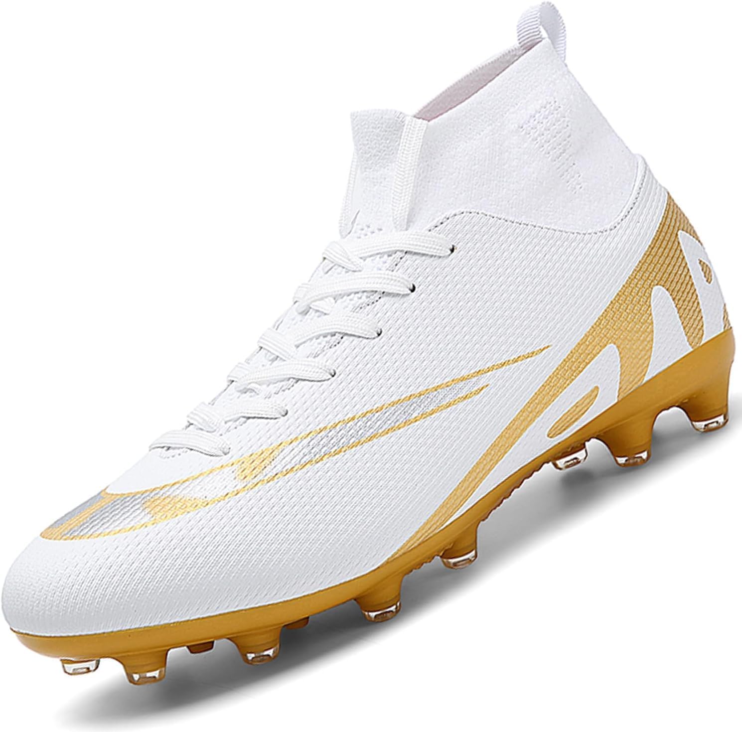 Football Shoes Boys High Top Spikes Soccer Training Shoes Cleats Profession Athletics Outdoor Competition Breathable Sneakers for Unisex