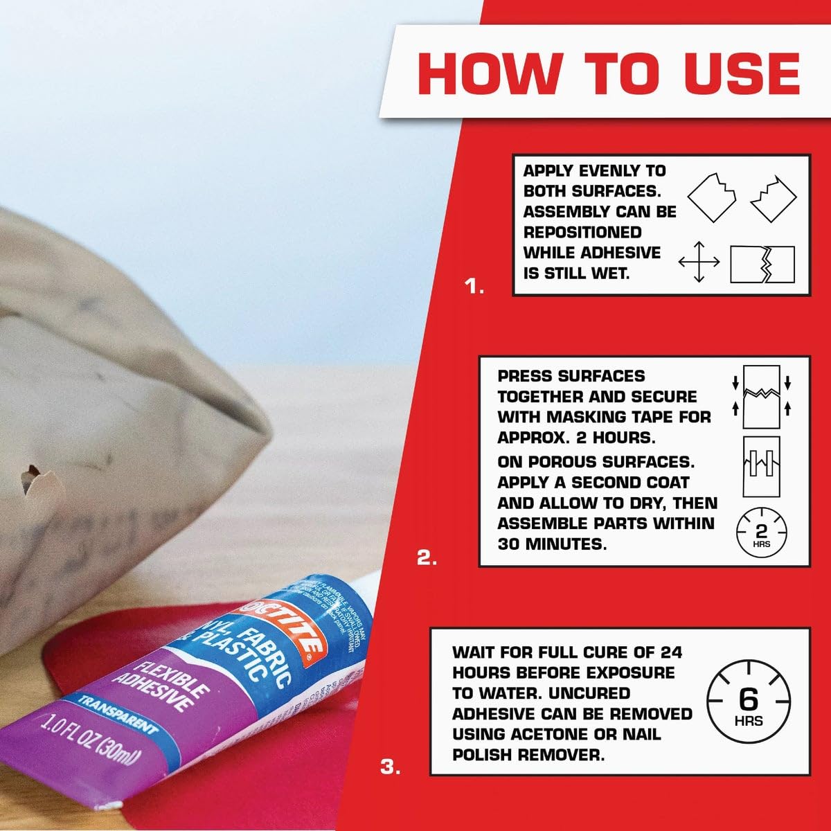 Loctite 1360694 Vinyl Fab Plastic Adhesive, Single, Multicolor
