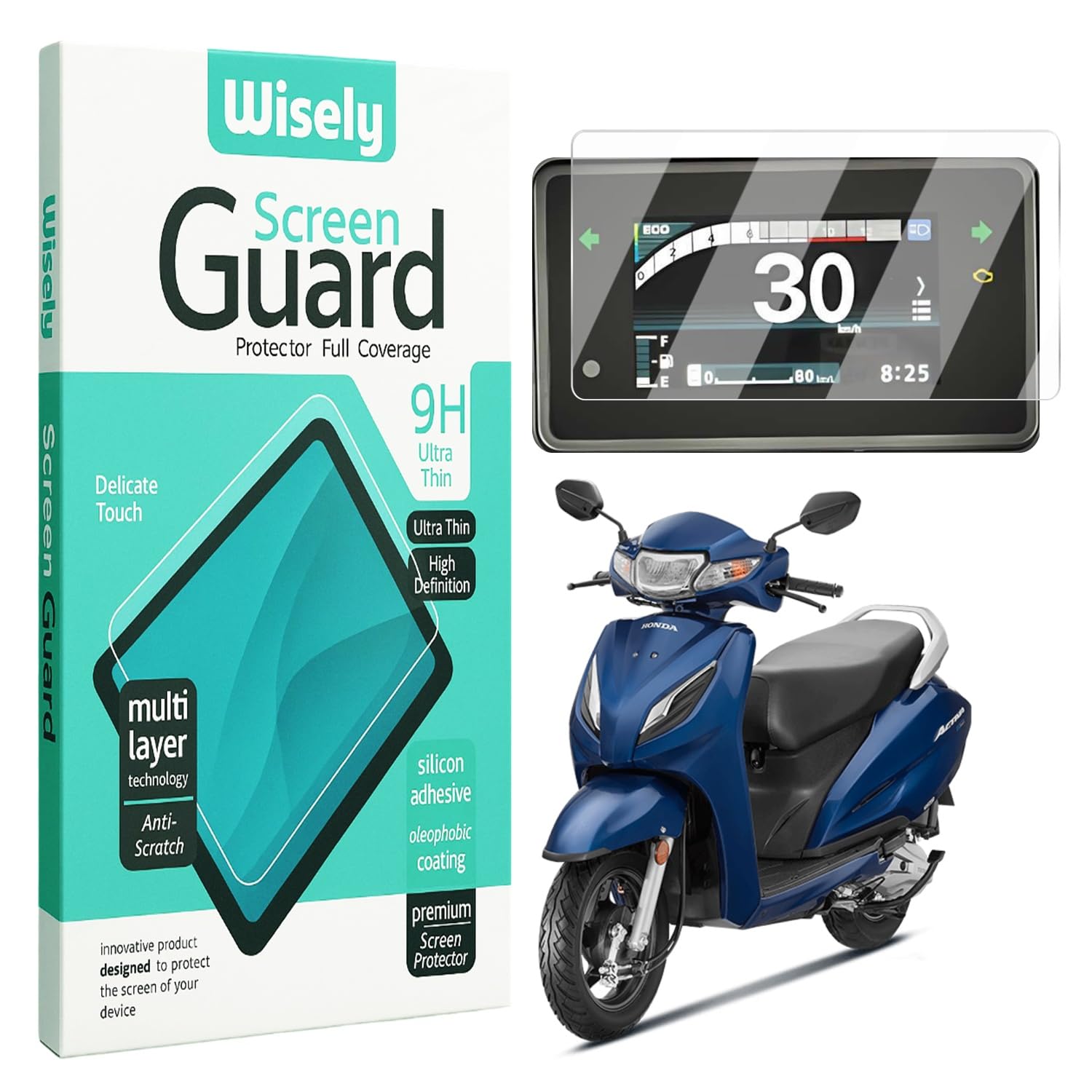 Wisely Premium Screen Guard for HONDA ACTIVA 110 Scooter - TFT Display Digital Meter Protector - HD Clear, Full Cover - Easy Installation Kit - Activa110 Scooty Instrument Cluster Accessories-image-44