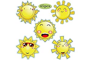 Blulu 45 Pcs Sun Cut Outs, Classroom Decoration, Bulletin Board, Teacher Gifts,...
