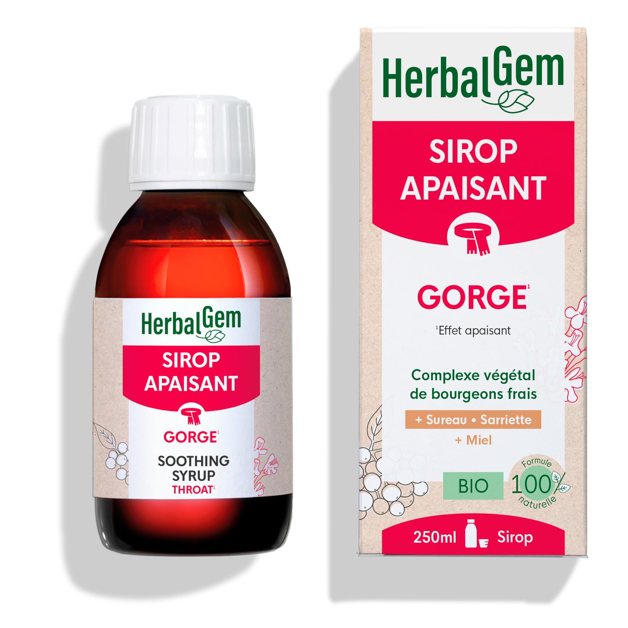 HERBALGEM Sirop Gorge - Confort Des Voies Respiratoires - Bio - 250 ml