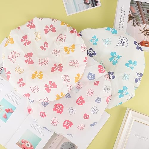 Miniatura 47 de Gorro de ducha, 3 unidades, impermeable, reutilizable, gorro de baño para el cabello, relleno de calcetines para mujeres, hombres y niños