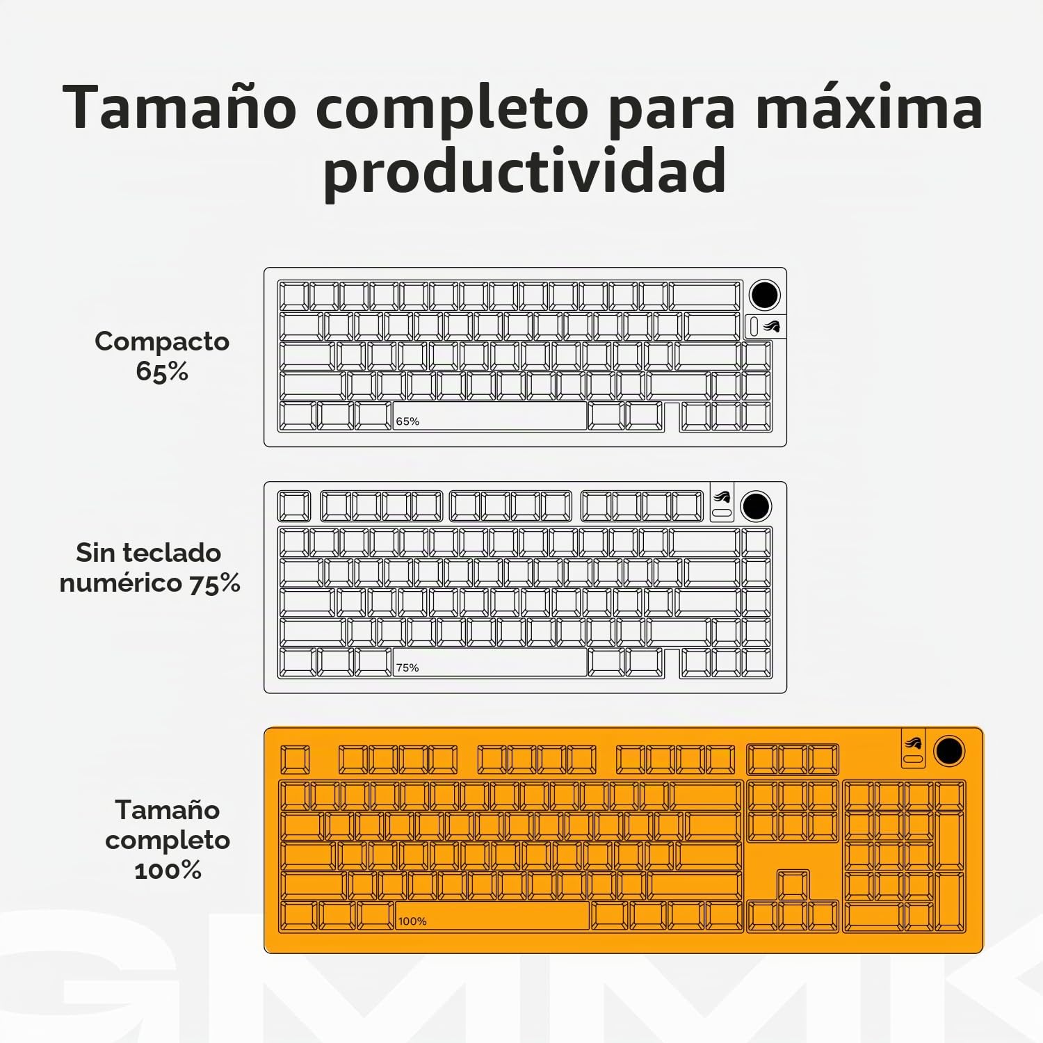 GLORIOUS GMMK 3 Full Size Barebones Carcasa de Teclado Modular ANSI | Placa superior de aluminio resistente, retroiluminación vibrante por tecla, acepta mecanismos de cinco pines, formato duro