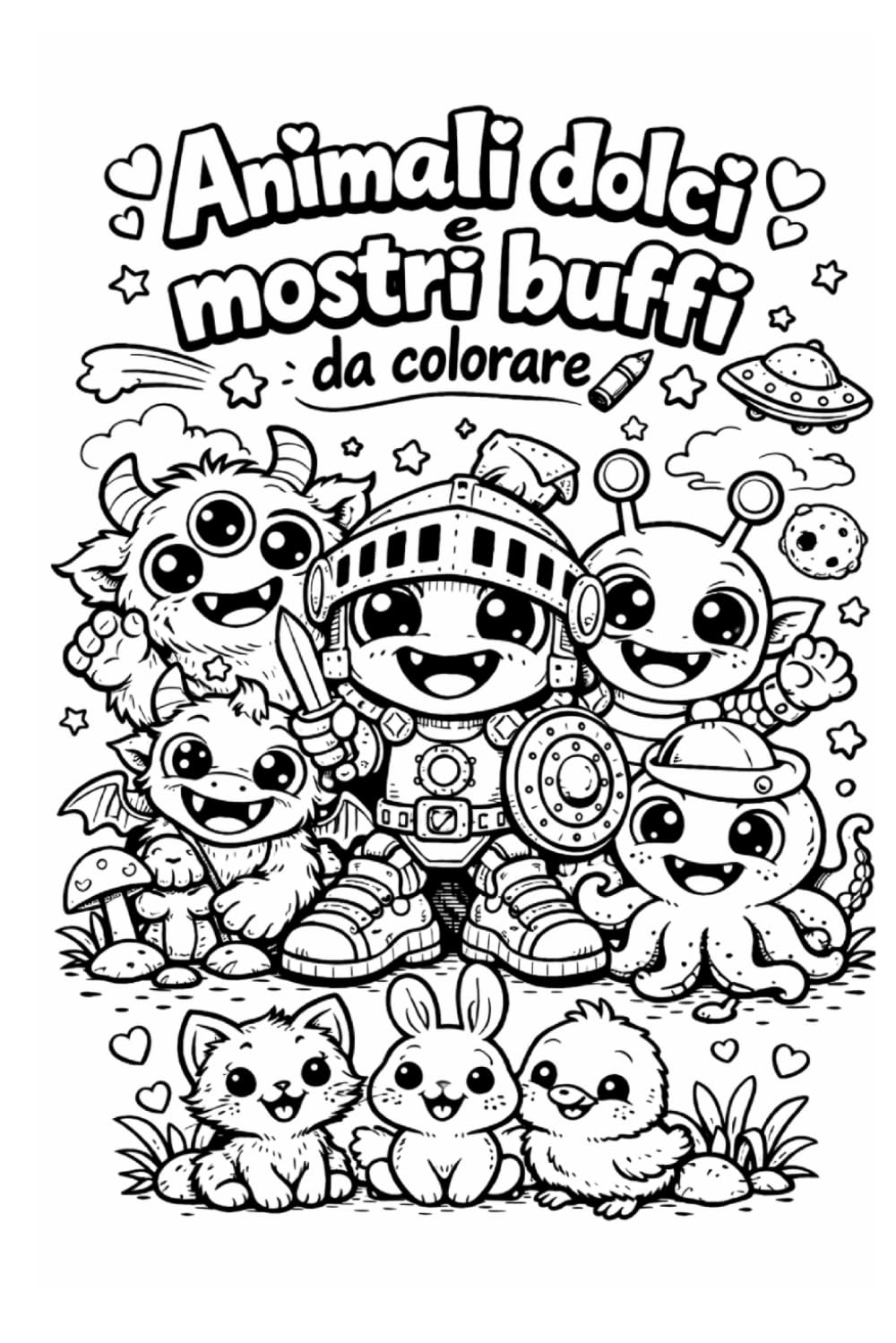 Animali dolci e Mostri buffi da colorare