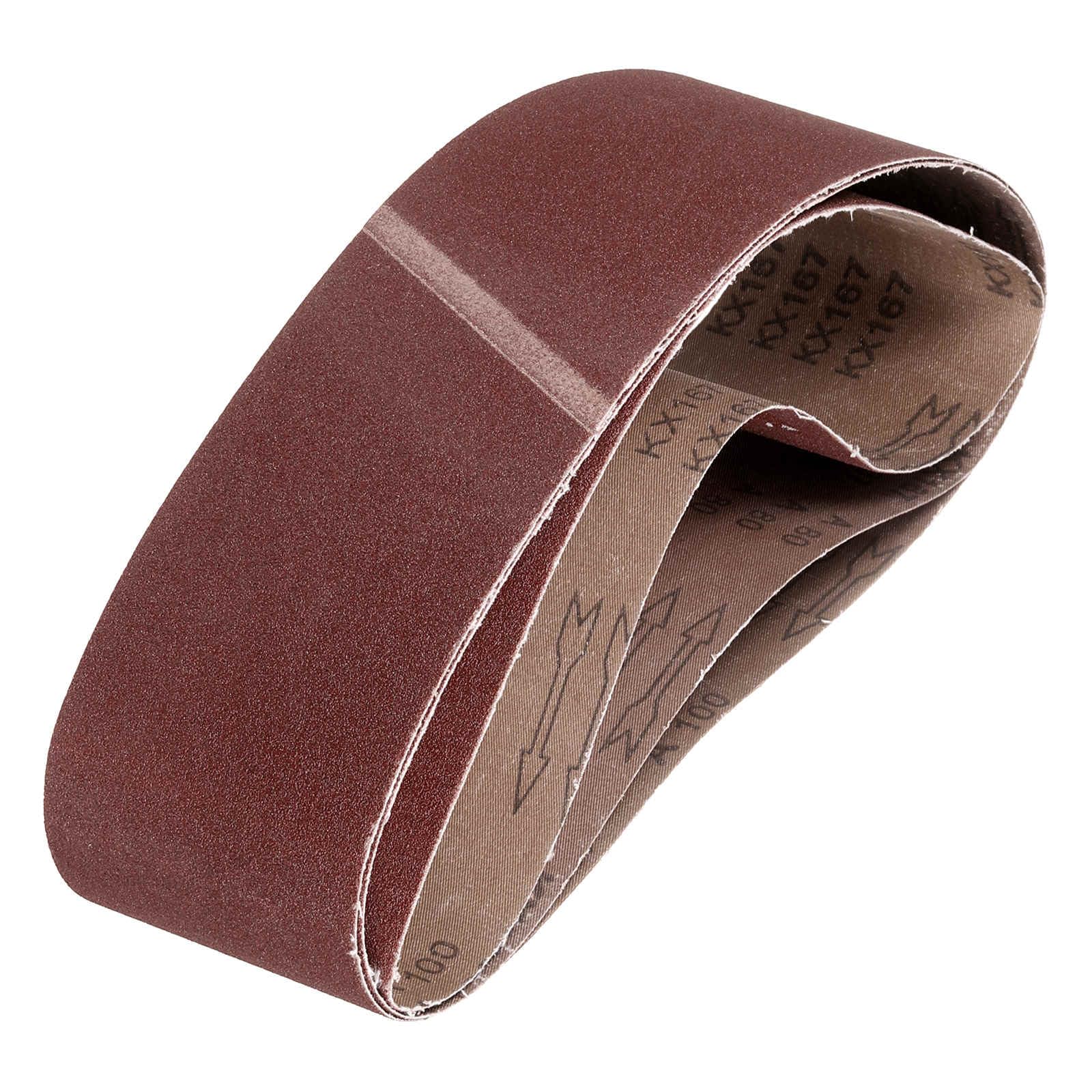 HARFINGTON 4 x 36 Inch Sanding Belts, 3 Pcs 100 Grits Aluminum Oxide Abrasive Belt Sander File Belt for Woodworking, Metal Polishing, Knife Sharpener