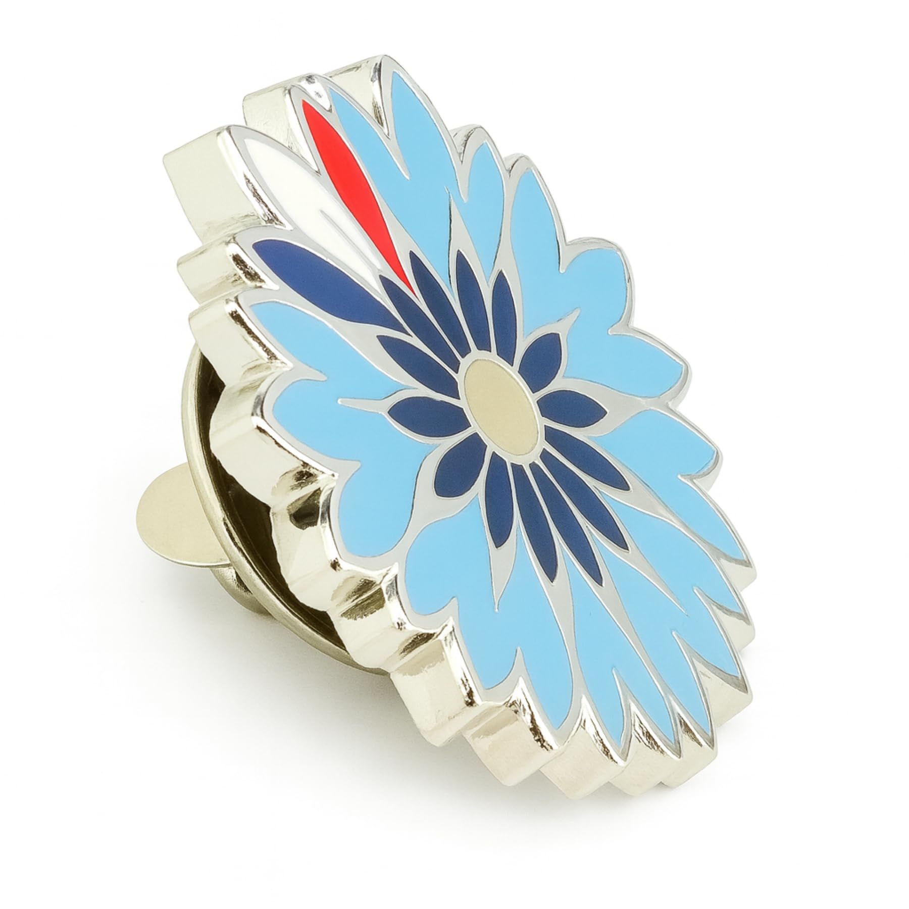 Pins Bleuet | Broche Fleur | Broche Costume Homme | Pin's Étoile | Pins Costume Homme | Pin Tricolore Argenté