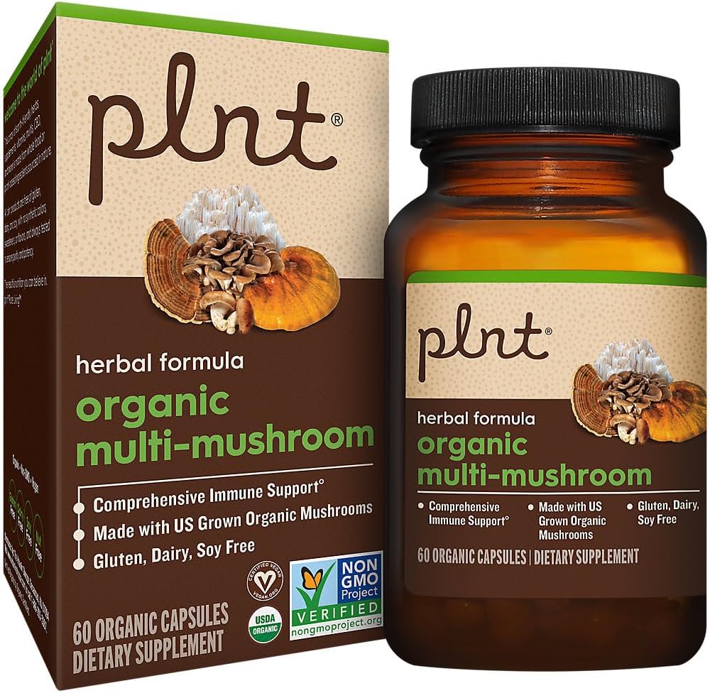 Organic Multi-Mushroom - Herbal Formula for Comprehensive Immune Support (60 Capsules)