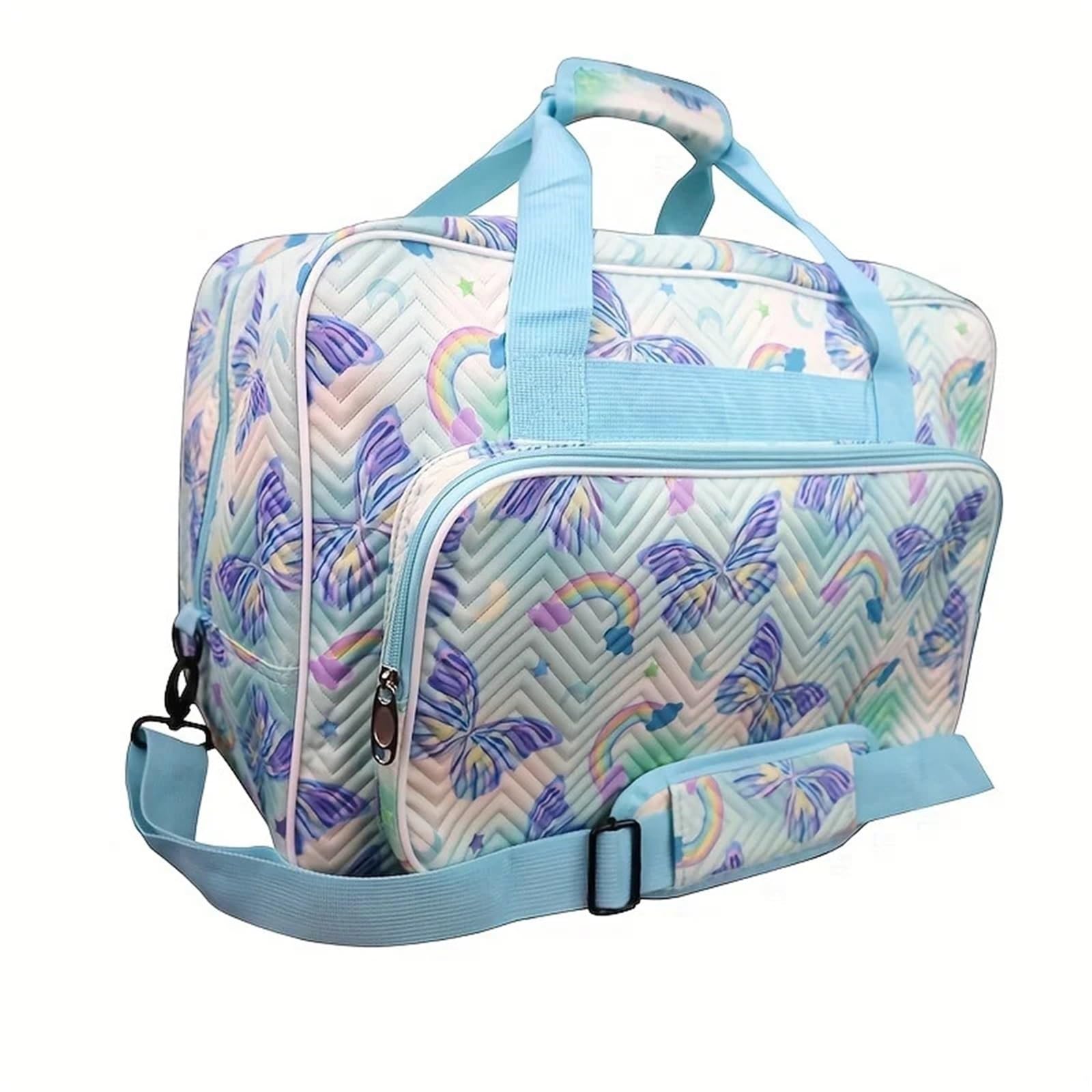 Sewing Machine Bag Sewing Machine Carrying Case, Overlocker Storage Bag with Shoulder Strap Universal Tote Travel Bag for Girls(Blue)
