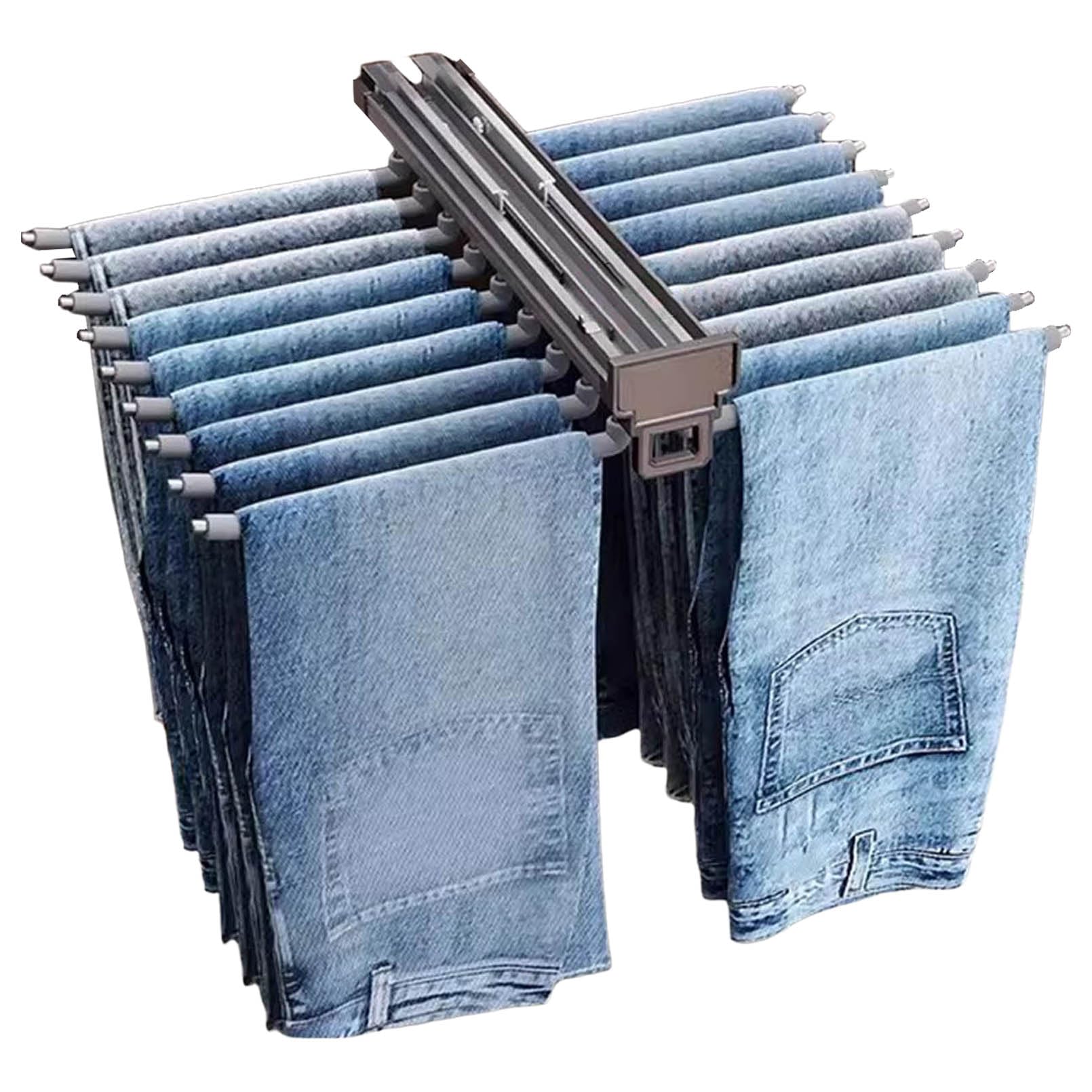 Organiseur de garde-robe coulissant double rangée en alu pour pantalon