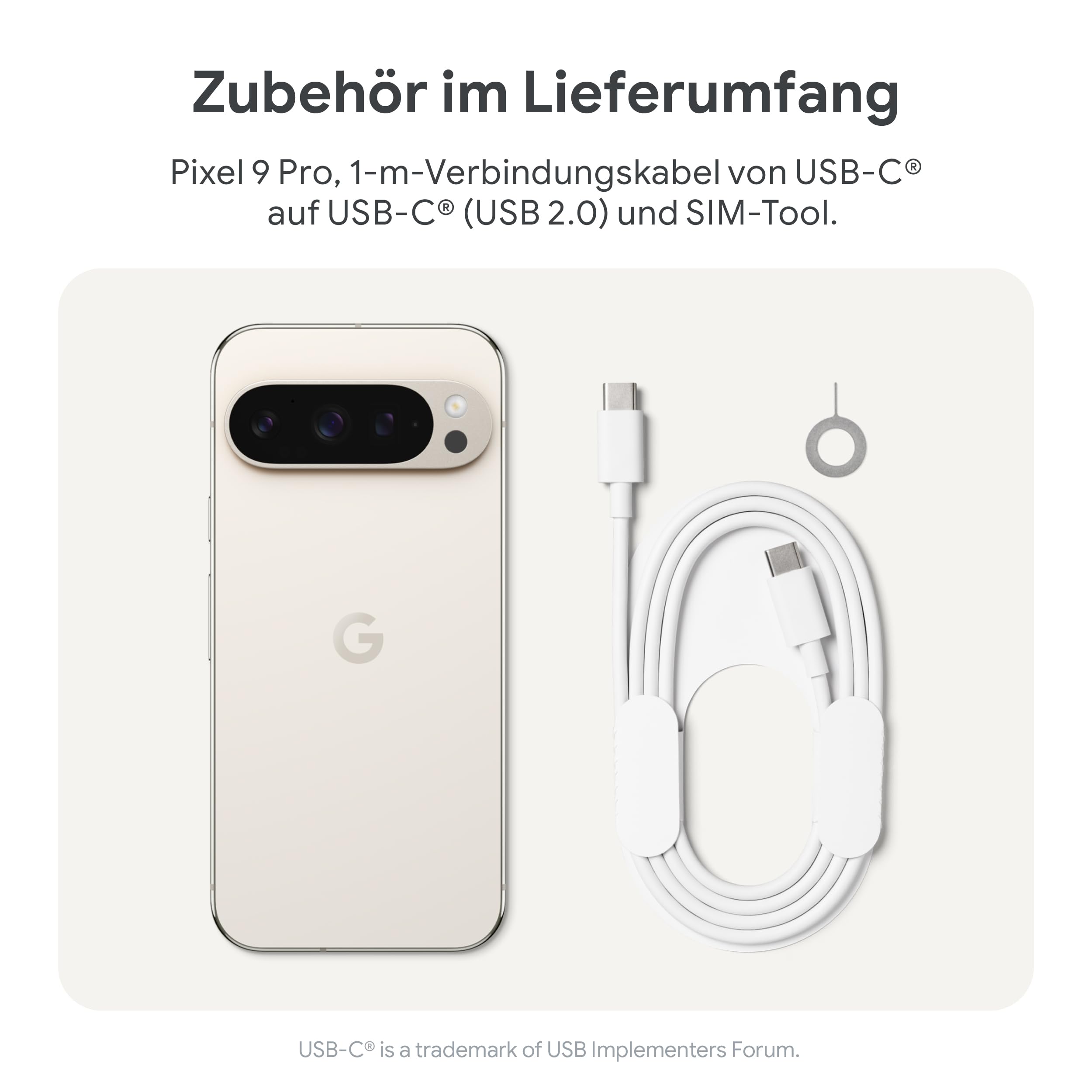 Google Pixel 9 Pro – Android-Smartphone mit Gemini ohne SIM-Lock, Dreifach-Rückkamerasystem, 24 Stunden Akkulaufzeit und EIN 6,3 Zoll großes Super Actua-Display – Porcelain, 256GB