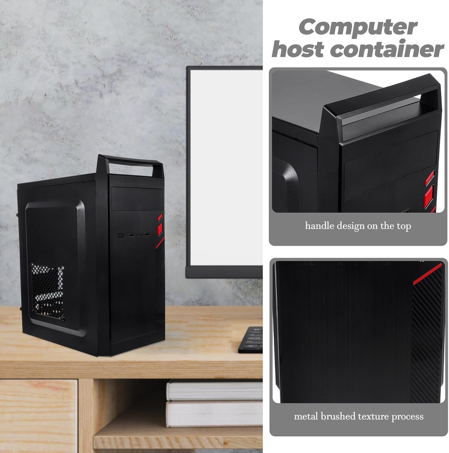 Mini Metal Computer Chassis Portable Desktop Case for Home and Office Use Compact Mini Tower Computer Box