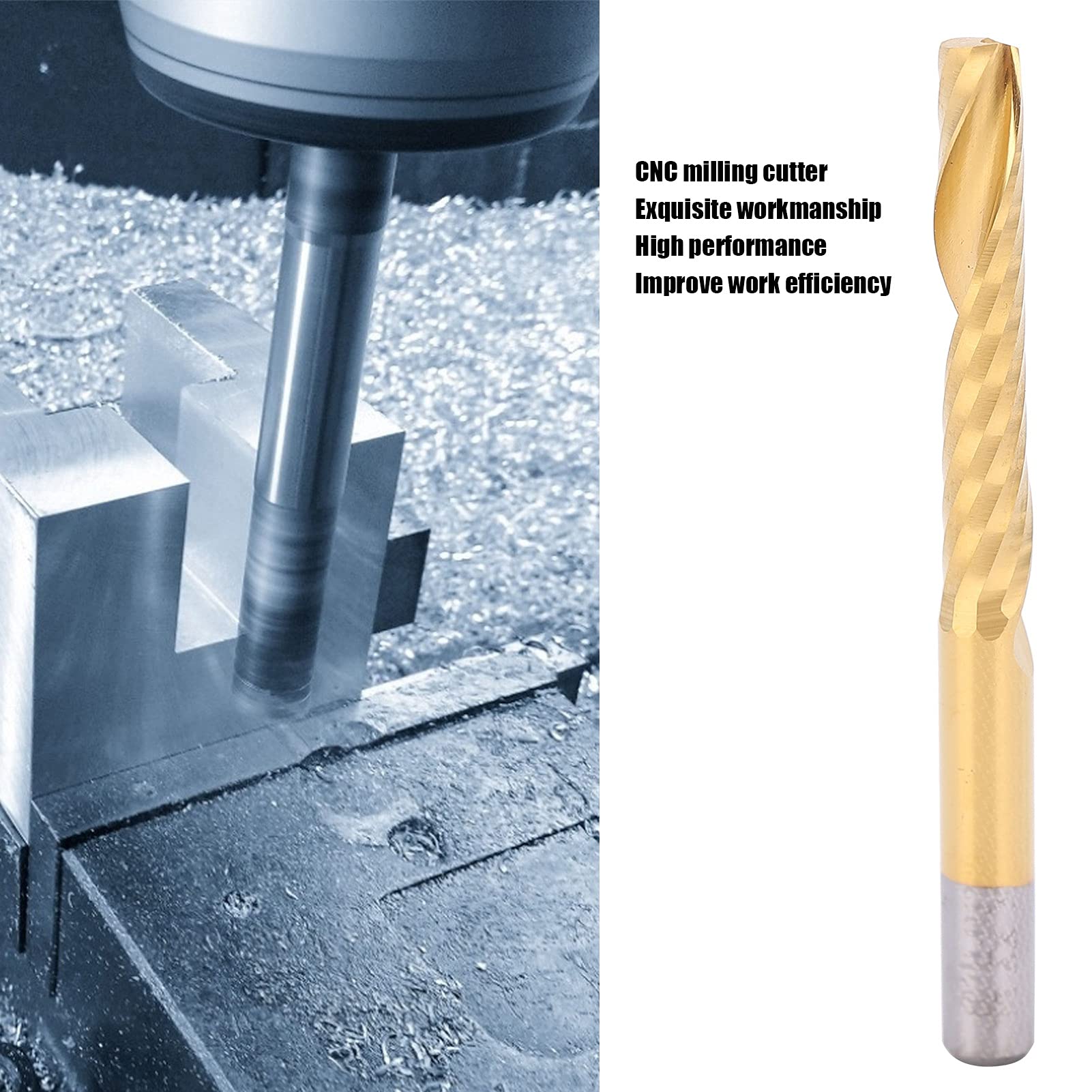 5 sztuk frezów CNC, 4 mm spiralny frez końcowy z chwytem 4 mm HSS powlekany tytanem, flet 25 mm i 45 mm frez o pełnej długości, do miedzianego aluminium