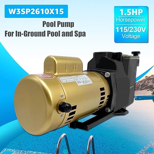 Miniatura 2 de W3SP2610X15 Bomba de piscina de 1.5 HP Bomba de piscina de una sola velocidad 115230V Bomba de piscina para Hayward SP2610X15 Bomba para piscina en