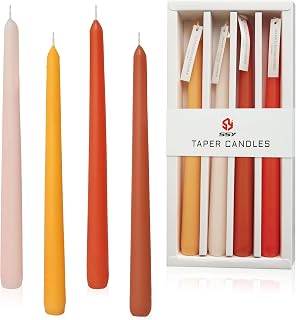 4 PCS Citrus Scented Taper Candles Gradient Orange Candlesticks Smokeless Candle Colorful Long Candles 10 inch for Christmas Wedding Festival Home Decor