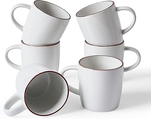 Miniatura 8 de famiware Tazas de café para 4, juego de tazas de 12 onzas, taza para beber con asa para café, té, cacao, leche, serise Milkyway serise, canela marrón