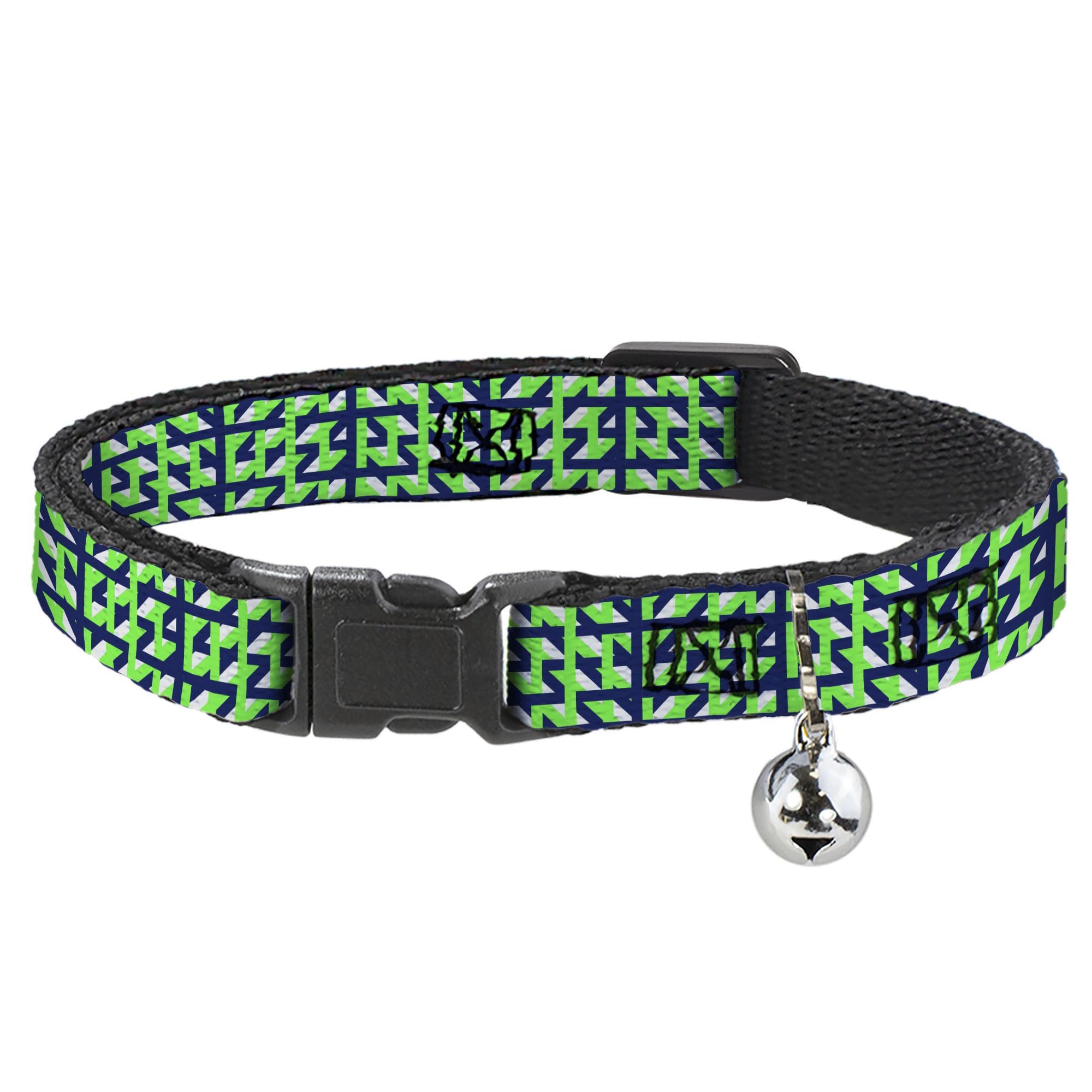 Collar de gato breakaway ajustable blanco azul marino verde de 0.5"
