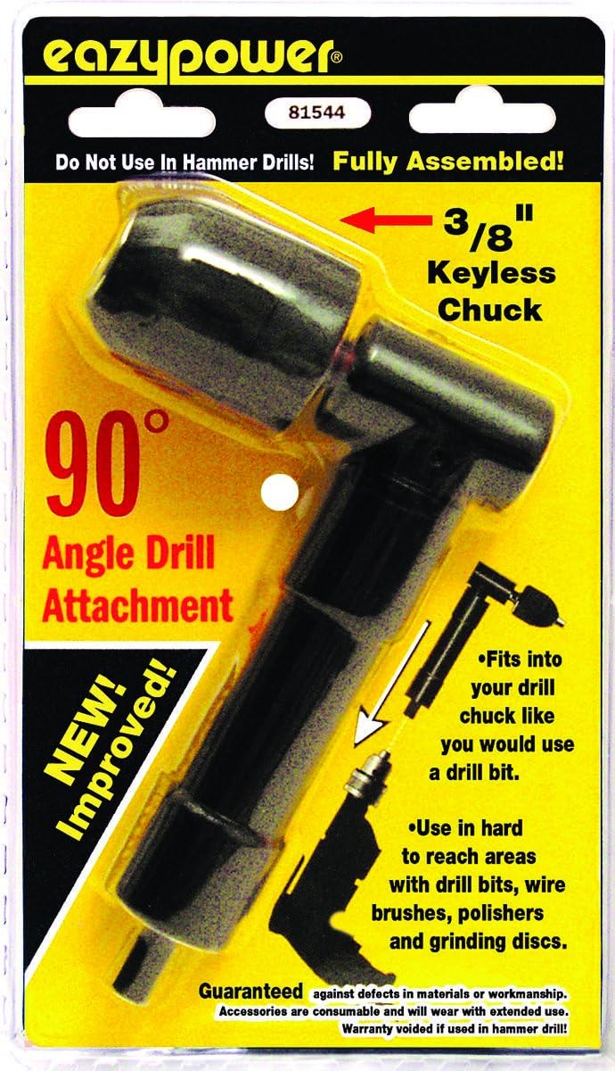 Eazypower 81544 90° 3/8" Angle Drill Attachment, (1per Pack)