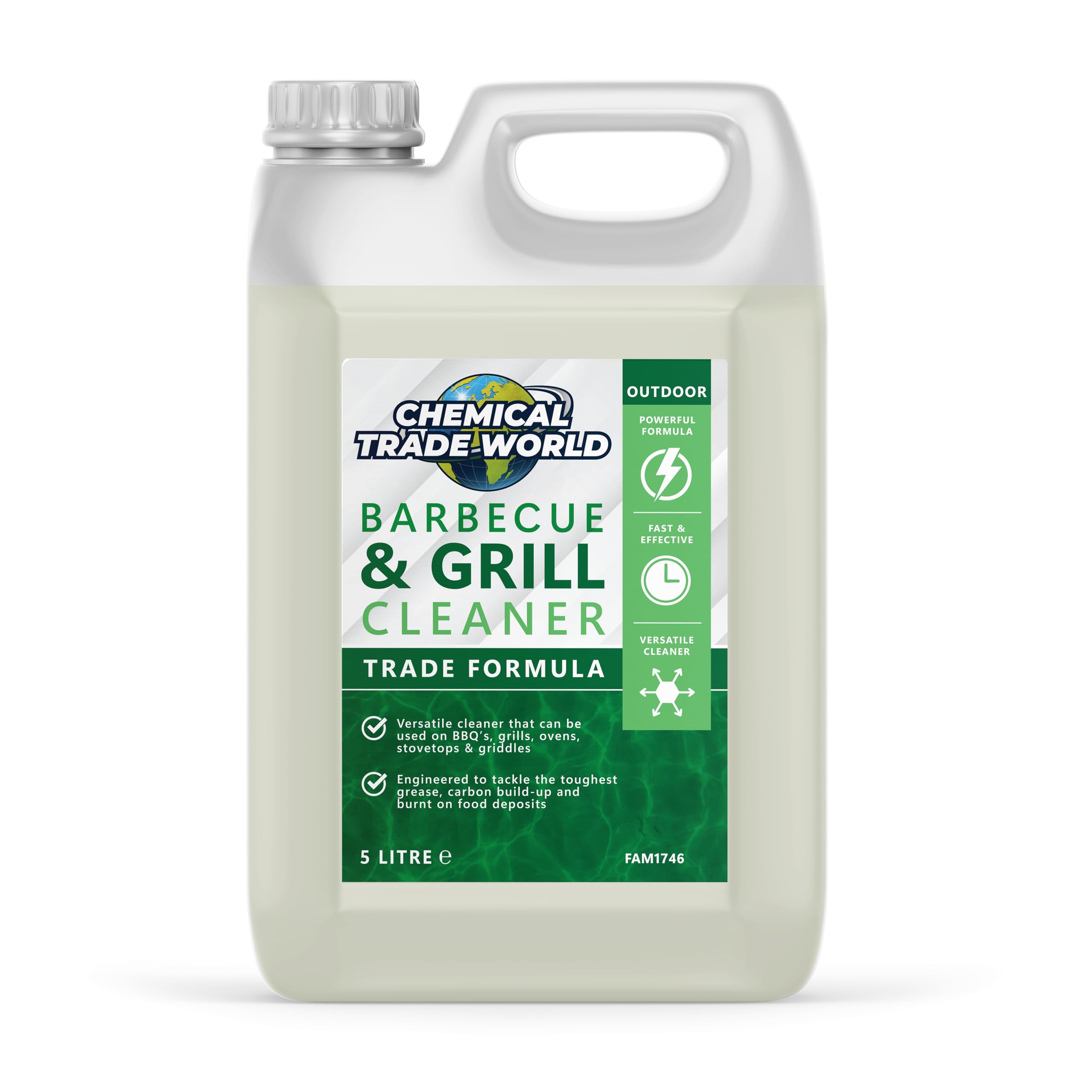 Chemical Trade World - BBQ & Grill Cleaner 5L - Heavy Duty Degreaser for BBQs, Grills, Ovens & Racks - Removes Burnt-On Grease, Fat & Food Residue