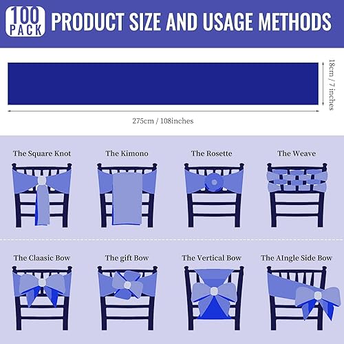 Vista 9 de 72 fundas universales para sillas de satén rojo, con lazos para silla, reutilizables, suministros para Navidad, bodas, recepciones, eventos