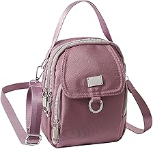 1 x Mini Handbag Shoulder Bag Zipper Crossbody Bag Adjustable Multi-Grid Mobile Phone Case Suitable for Travel Shopping Women and Girls (Purple), Purple,, berry