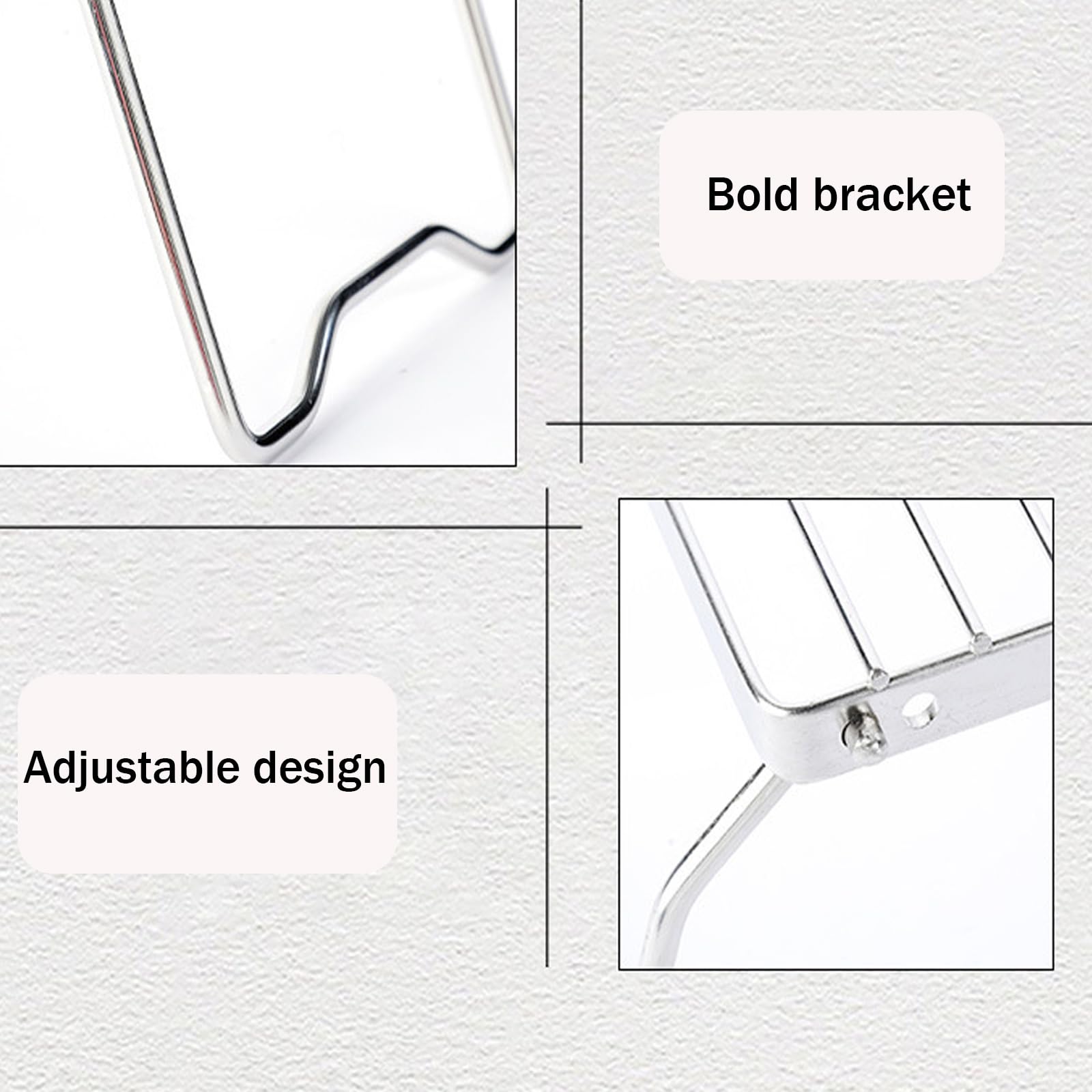 38x15CM Supports de cuisson pour feu de camp en acier inoxydable, Grille de camping portable avec hauteur réglable, Grille de feu de camp pliable pour les voyages en sac à dos