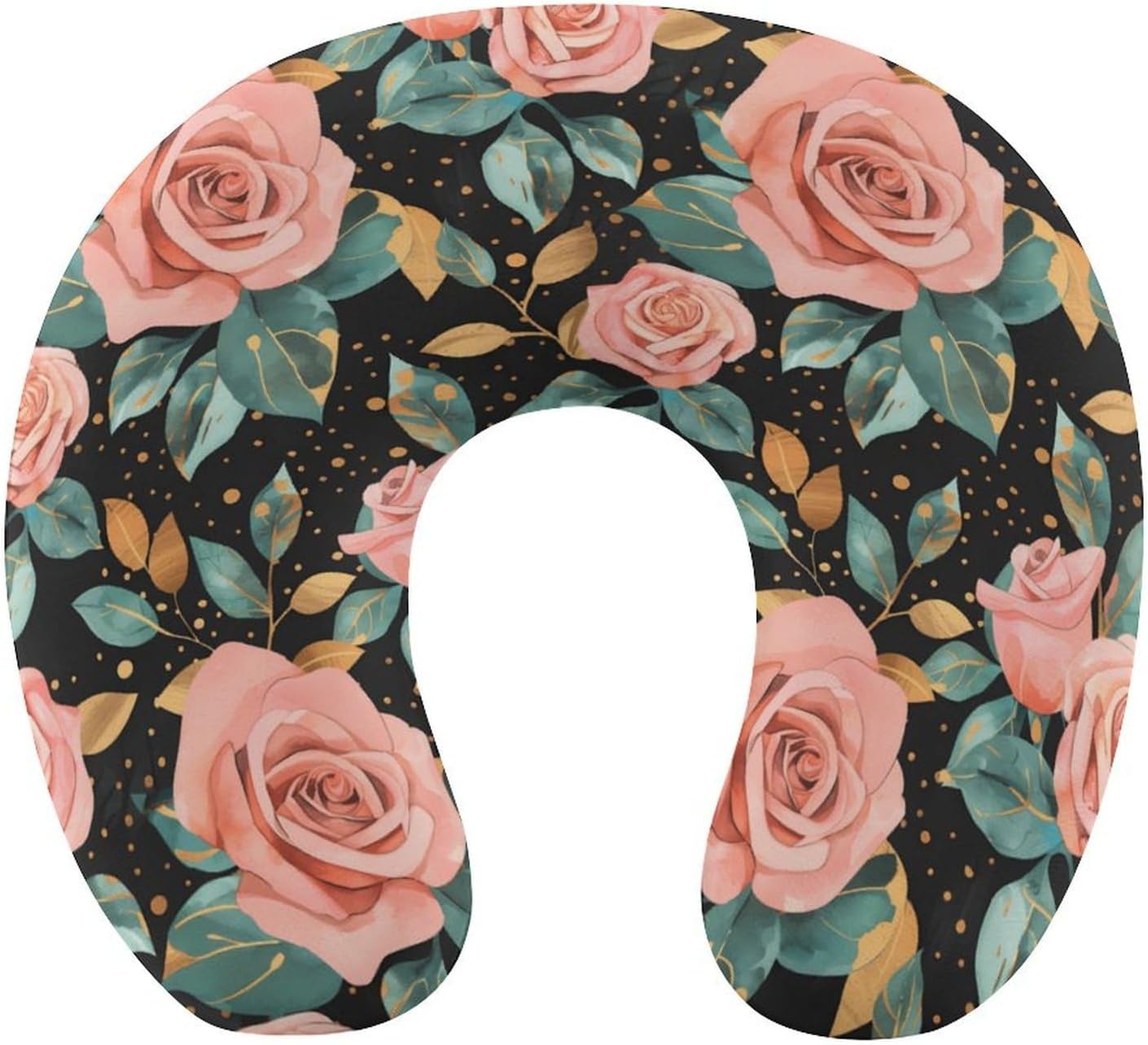 Classical Rose Flower Memory Foam Pillows U Shaped Travel Neck Pillow