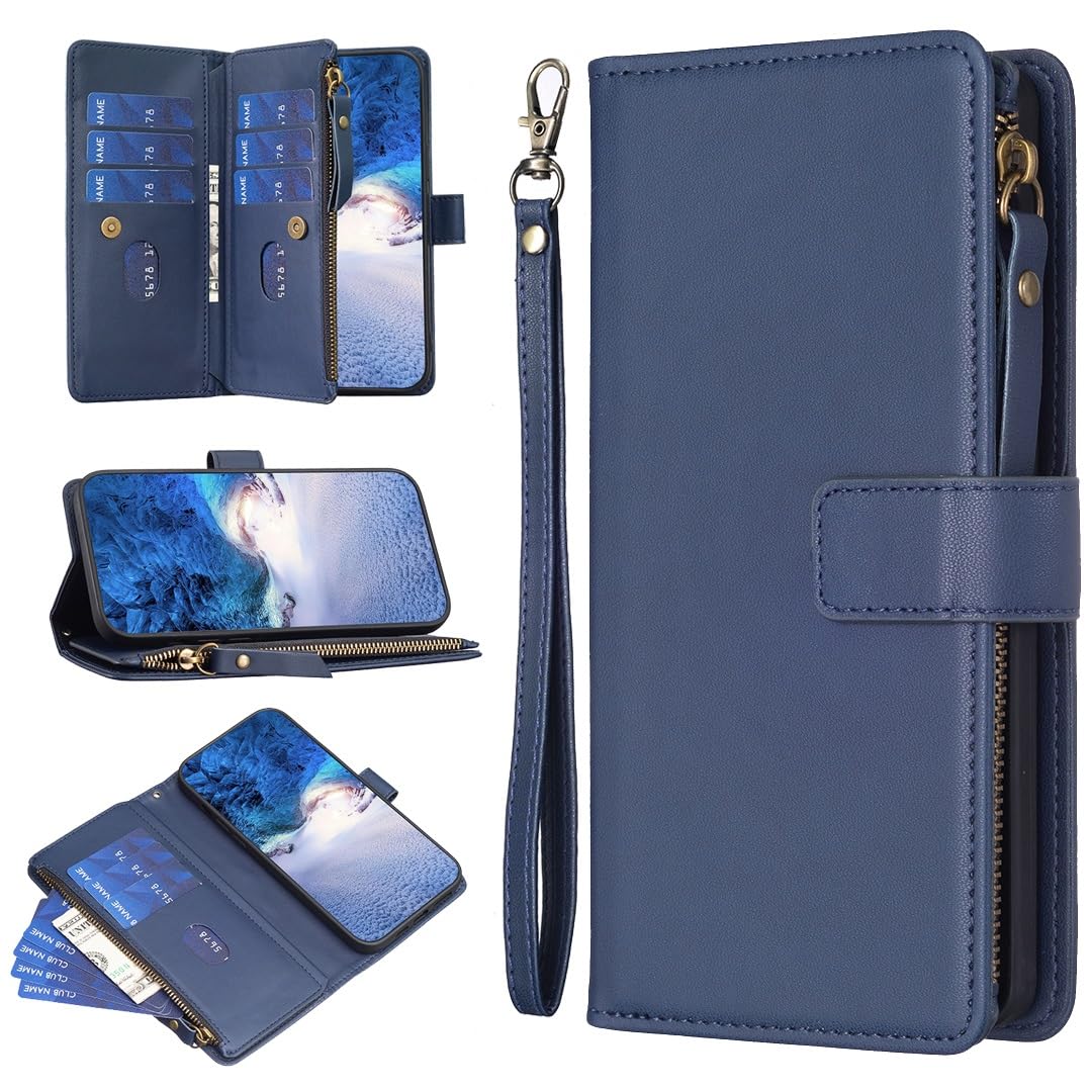 Cover Flip per Nokia C22 + [2 Pezzi] Vetro Temperato, HD Pellicola Proteggi Schermo - Pieghevole Portafoglio Custodia in Pelle Borsa Slot Copertura (6,5) - Rosa-3