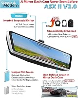 Vista 2 de NikoMaku Cámara de espejo retrovisor original real con lente frontal separada, cámara de tablero de espejo de 10 pulgadas, pantalla táctil completa